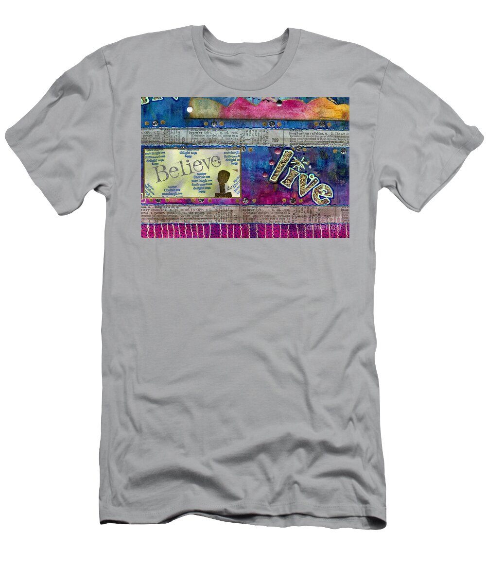 Woman T-Shirt featuring the mixed media Infuse Me with LAUGHTER by Angela L Walker