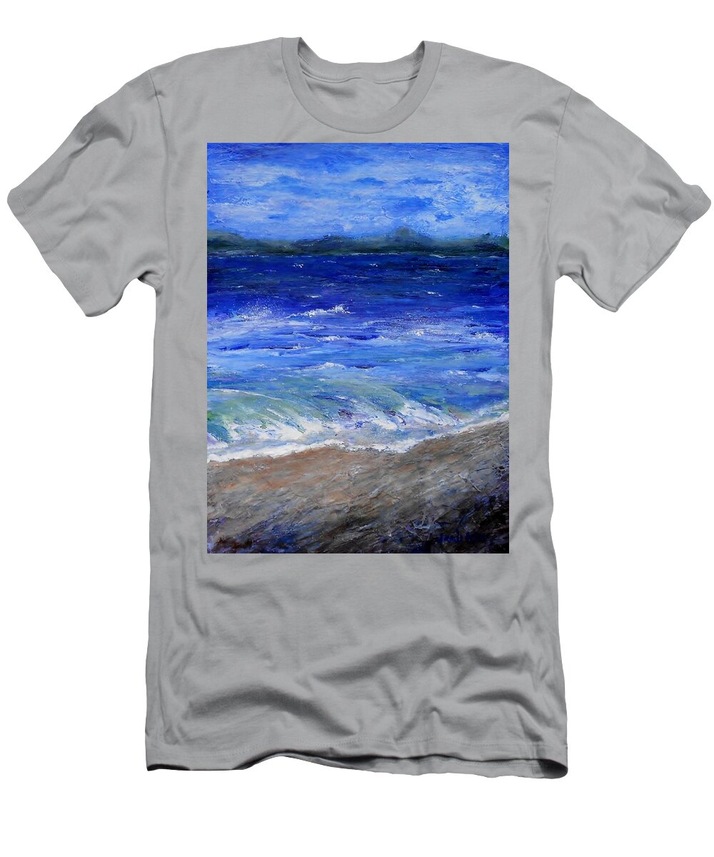 Beach T-Shirt featuring the painting Just Beachy Redo by Jamie Frier