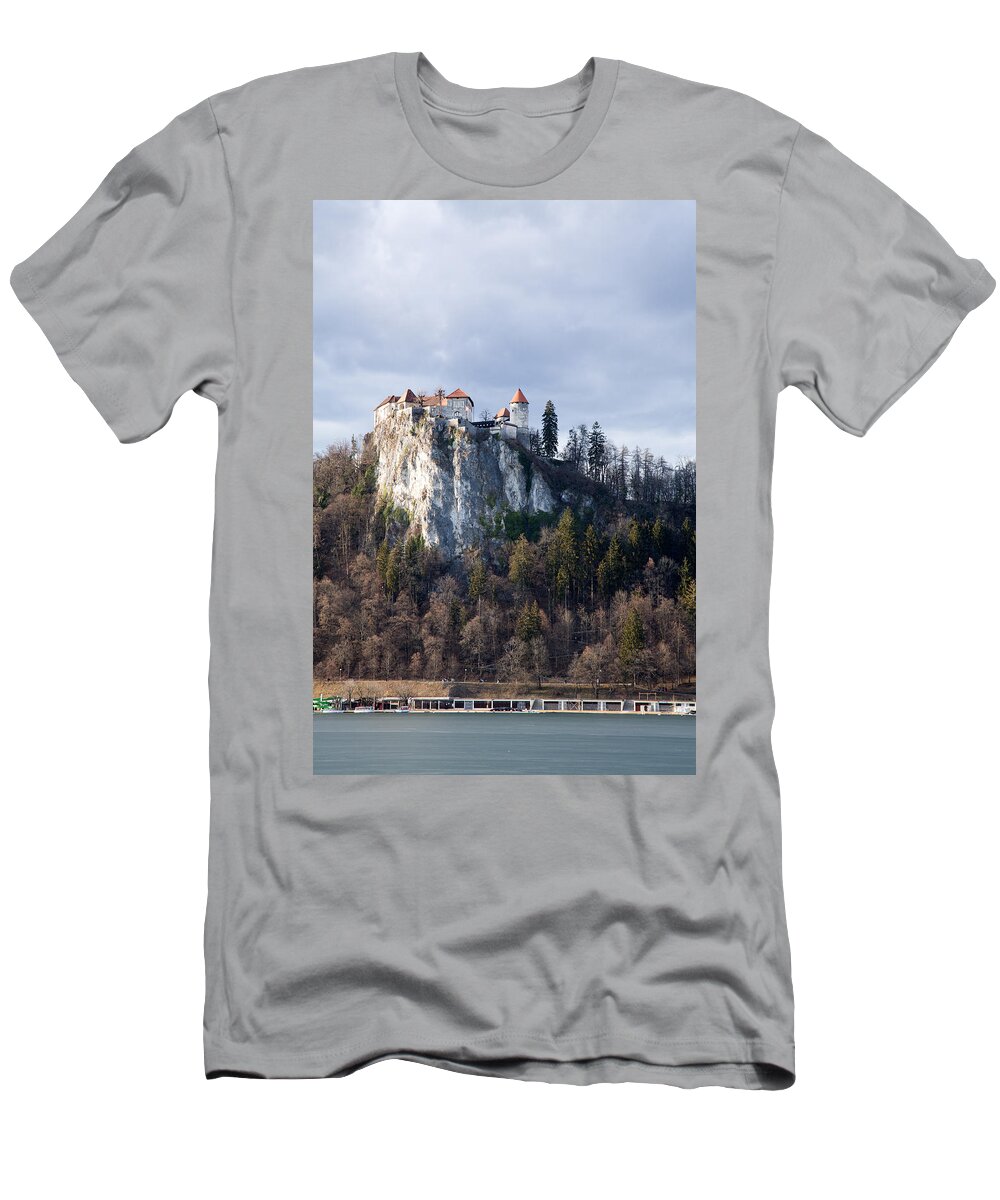 Bled T-Shirt featuring the photograph Lake Bled castle by Ian Middleton