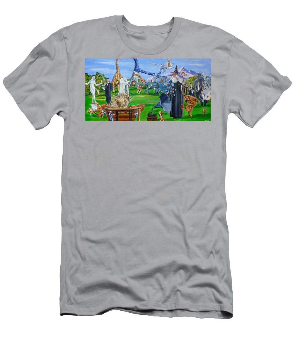 Creedence Clearwater Revival T-Shirt featuring the painting Looking Out My Back Door by Bryan Bustard