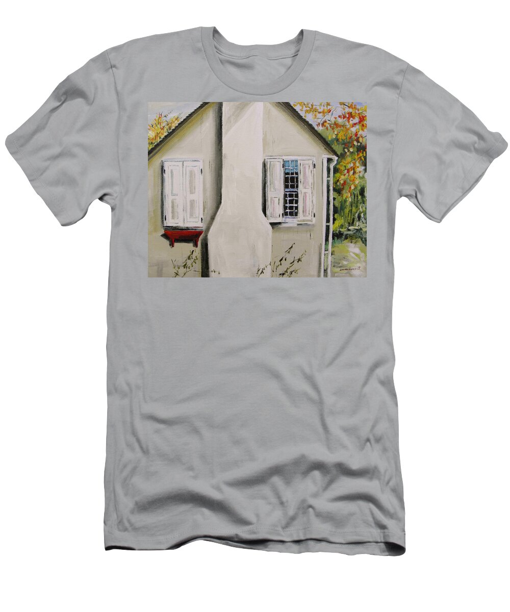 Canvas T-Shirt featuring the painting Open Shutter by John Williams