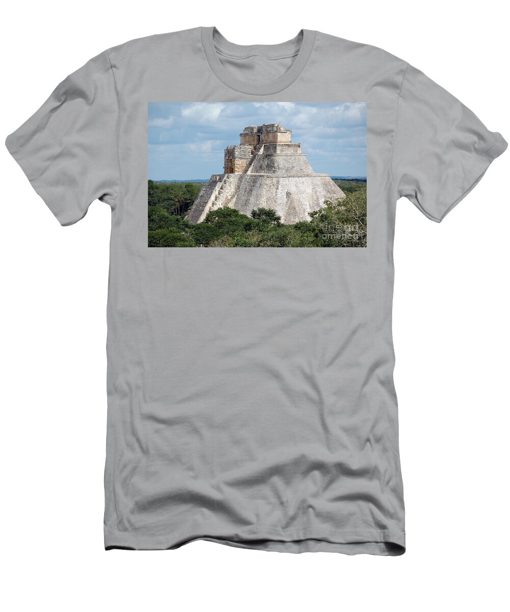 Uxmal T-Shirt featuring the photograph Pyramid of the Magician at Uxmal Mexico by Shawn O'Brien