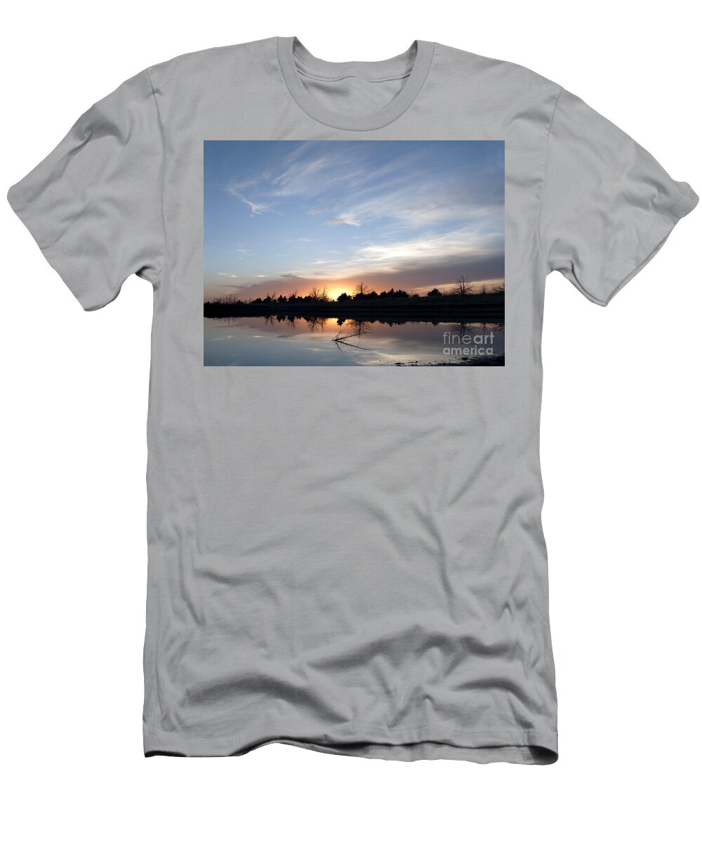 Sunset T-Shirt featuring the photograph Reflected Sunset by Art Whitton