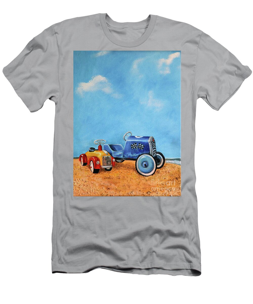 Vintage T-Shirt featuring the painting Sand Dune Racers by Portraits By NC