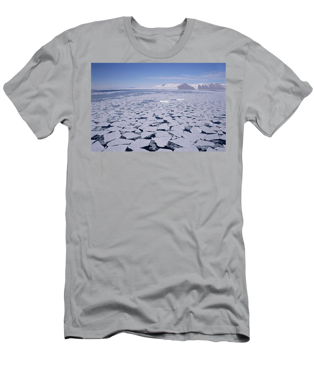 Mp T-Shirt featuring the photograph Sea Ice Break-up, Aerial View by Tui De Roy