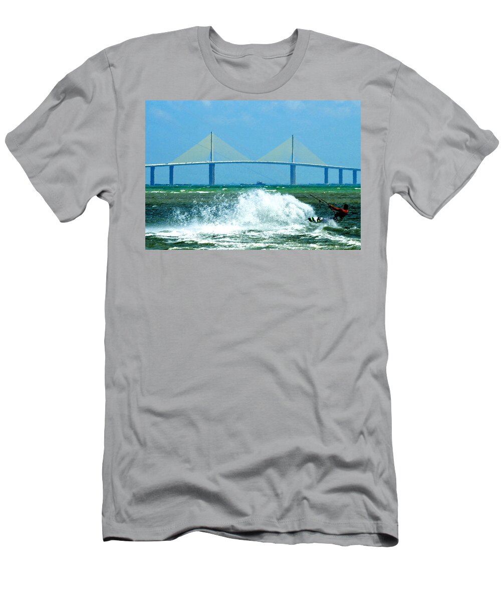 Art T-Shirt featuring the painting Skyway Splash by David Lee Thompson