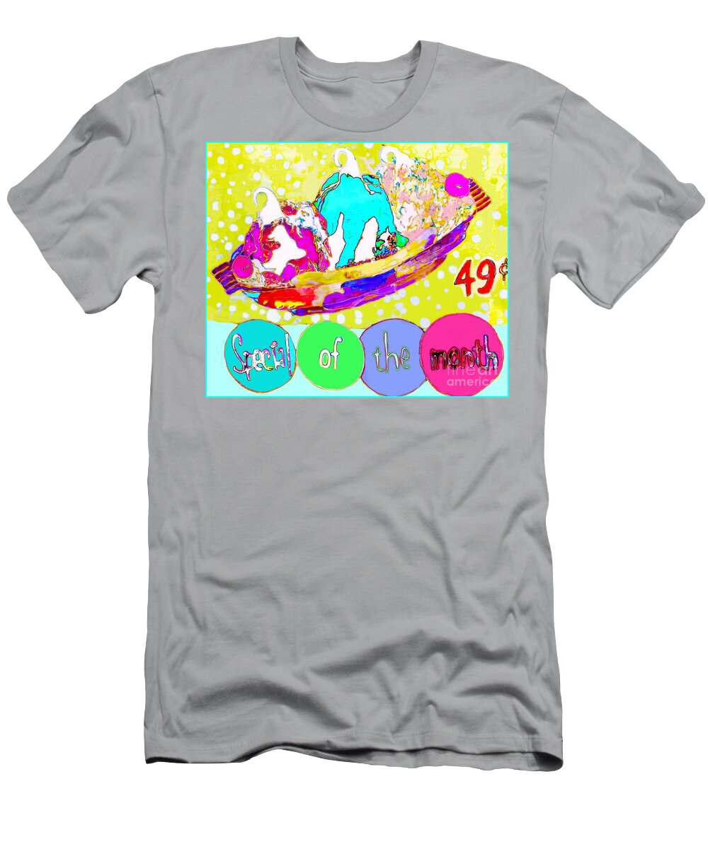 Ice Cream T-Shirt featuring the mixed media Special of the Month by Beth Saffer