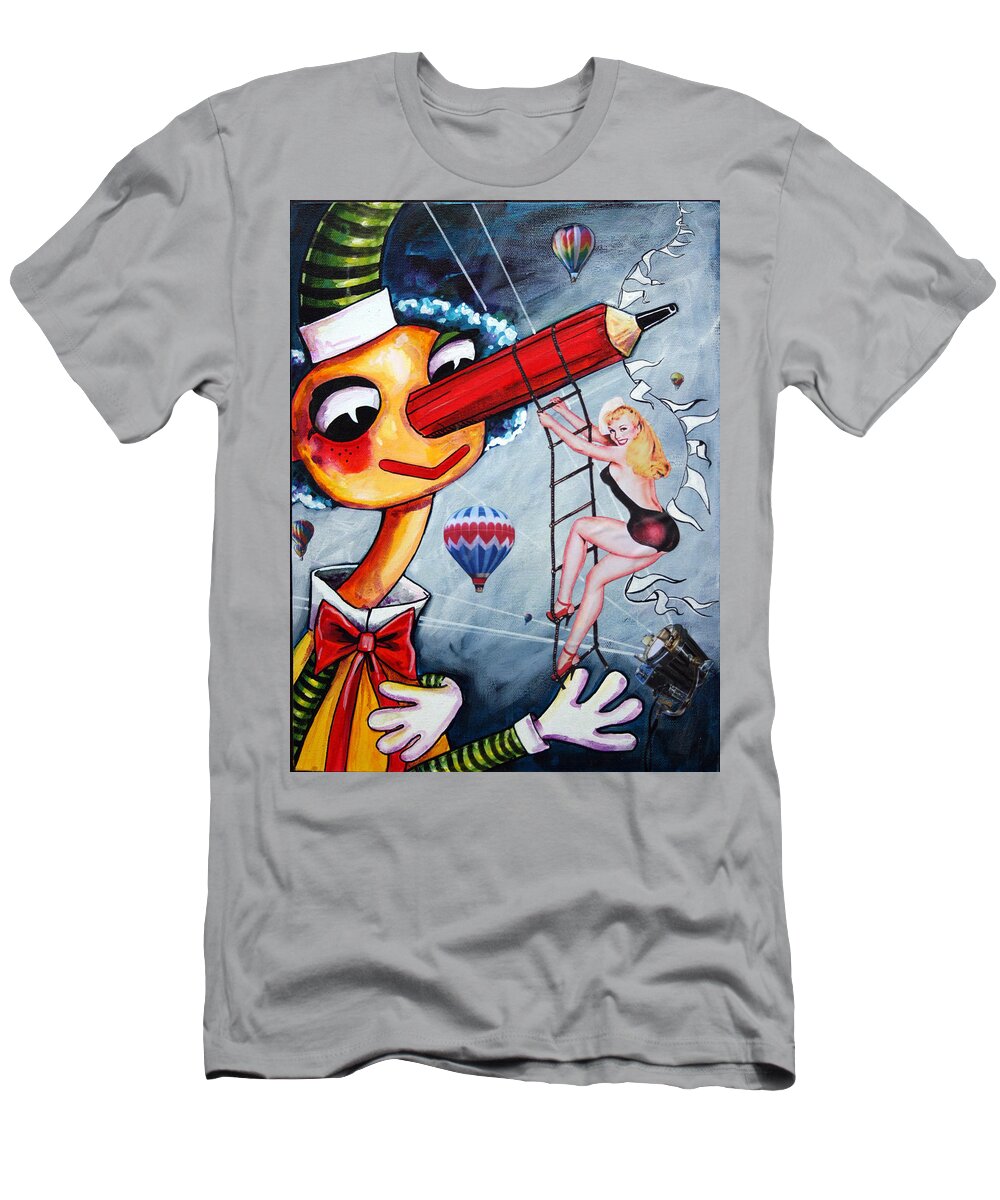 Puppet T-Shirt featuring the painting Stairway to heaven by Leanne Wilkes