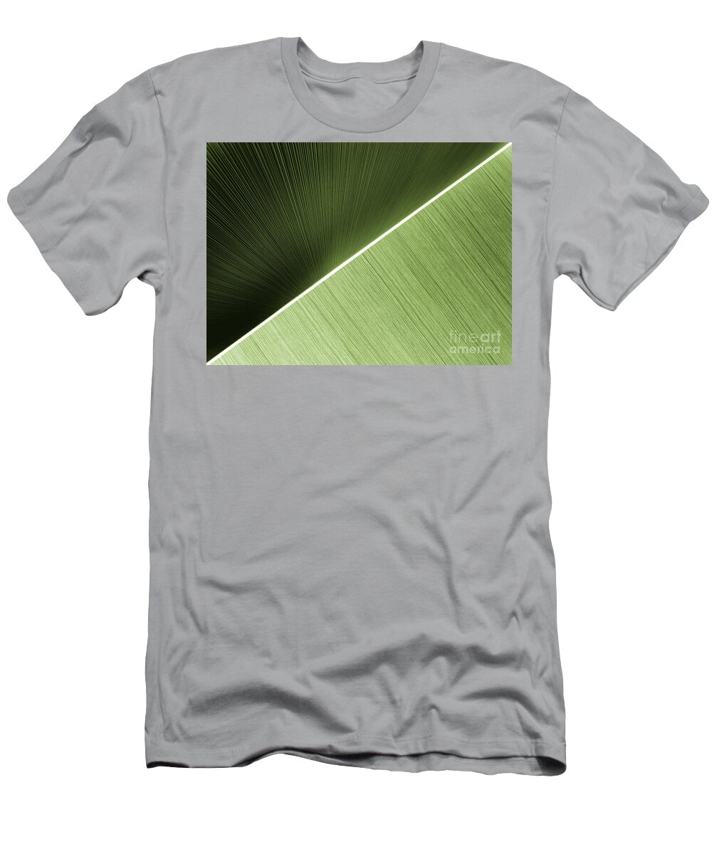 Abstract T-Shirt featuring the photograph Patterns and Colors. Green. by Ausra Huntington nee Paulauskaite