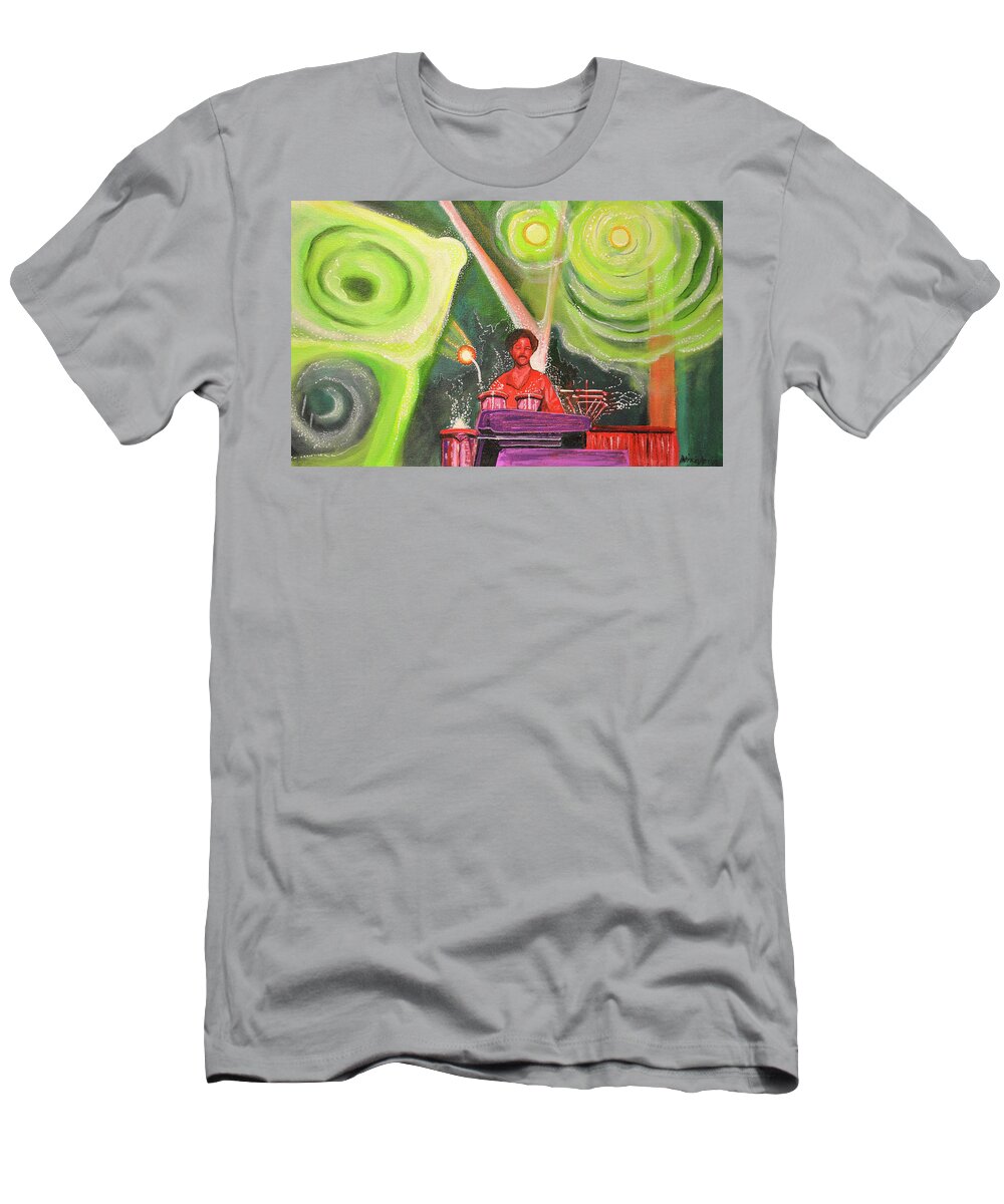 Umphrey's Mcgee T-Shirt featuring the painting The Percussionist by Patricia Arroyo