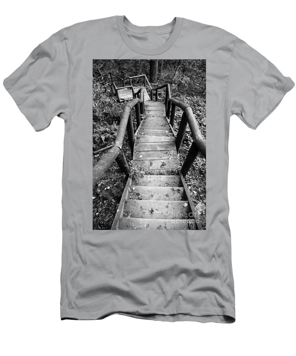 Stairs T-Shirt featuring the photograph The way down by Olivier Steiner