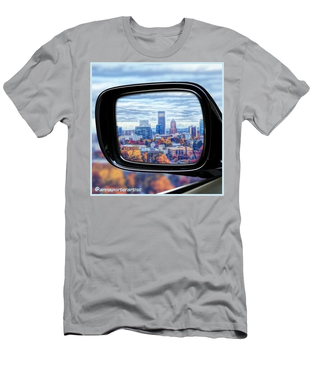Bridge T-Shirt featuring the photograph View Of #downtown #portland #oregon by Anna Porter