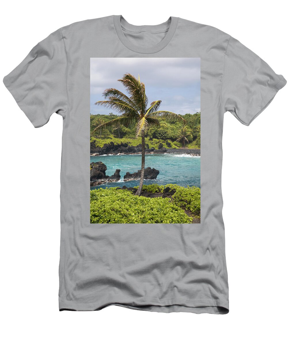 Blue T-Shirt featuring the photograph Waianapanapa Palm by Jenna Szerlag