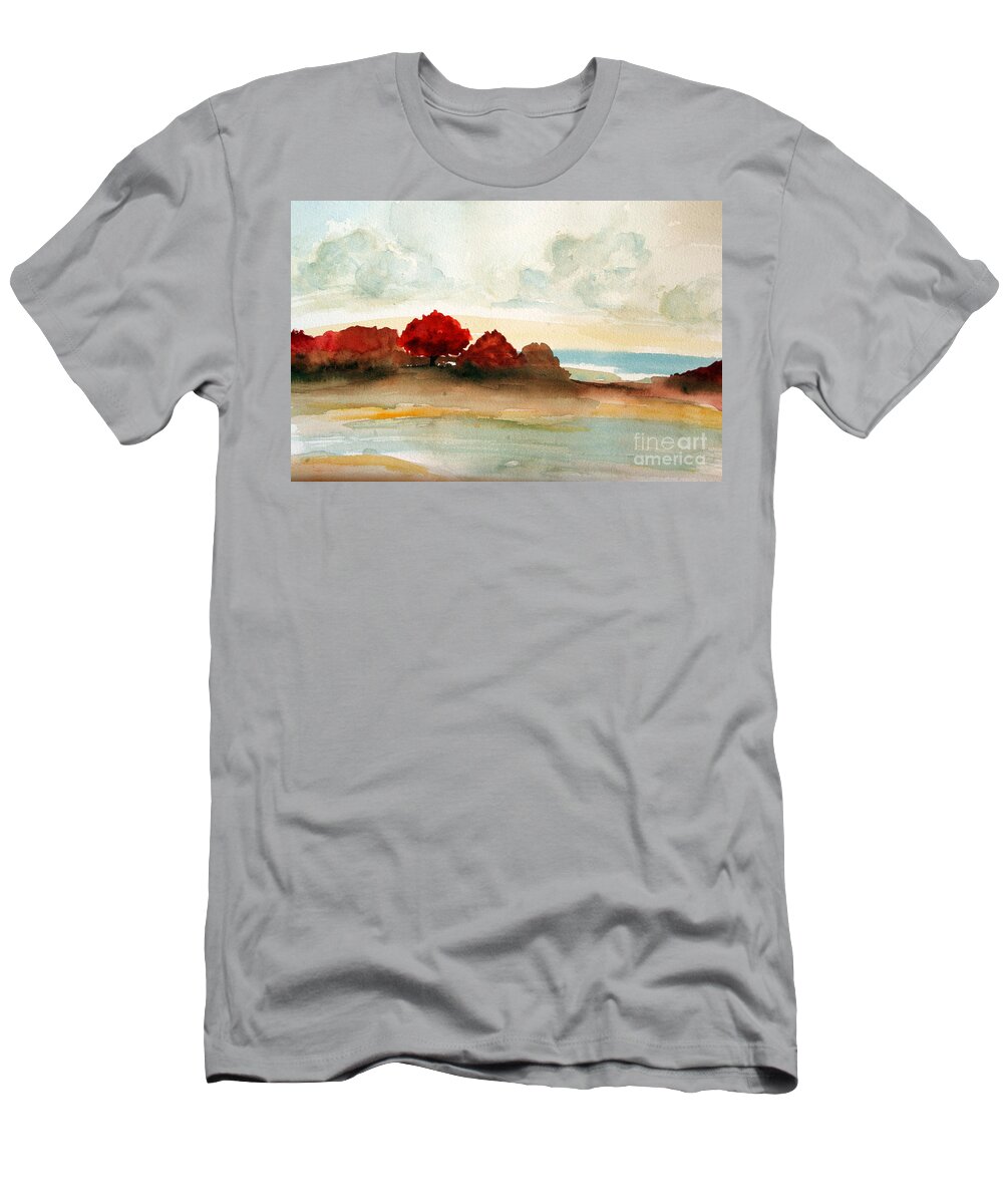 Paintings T-Shirt featuring the painting Watercolor bay by Julie Lueders 