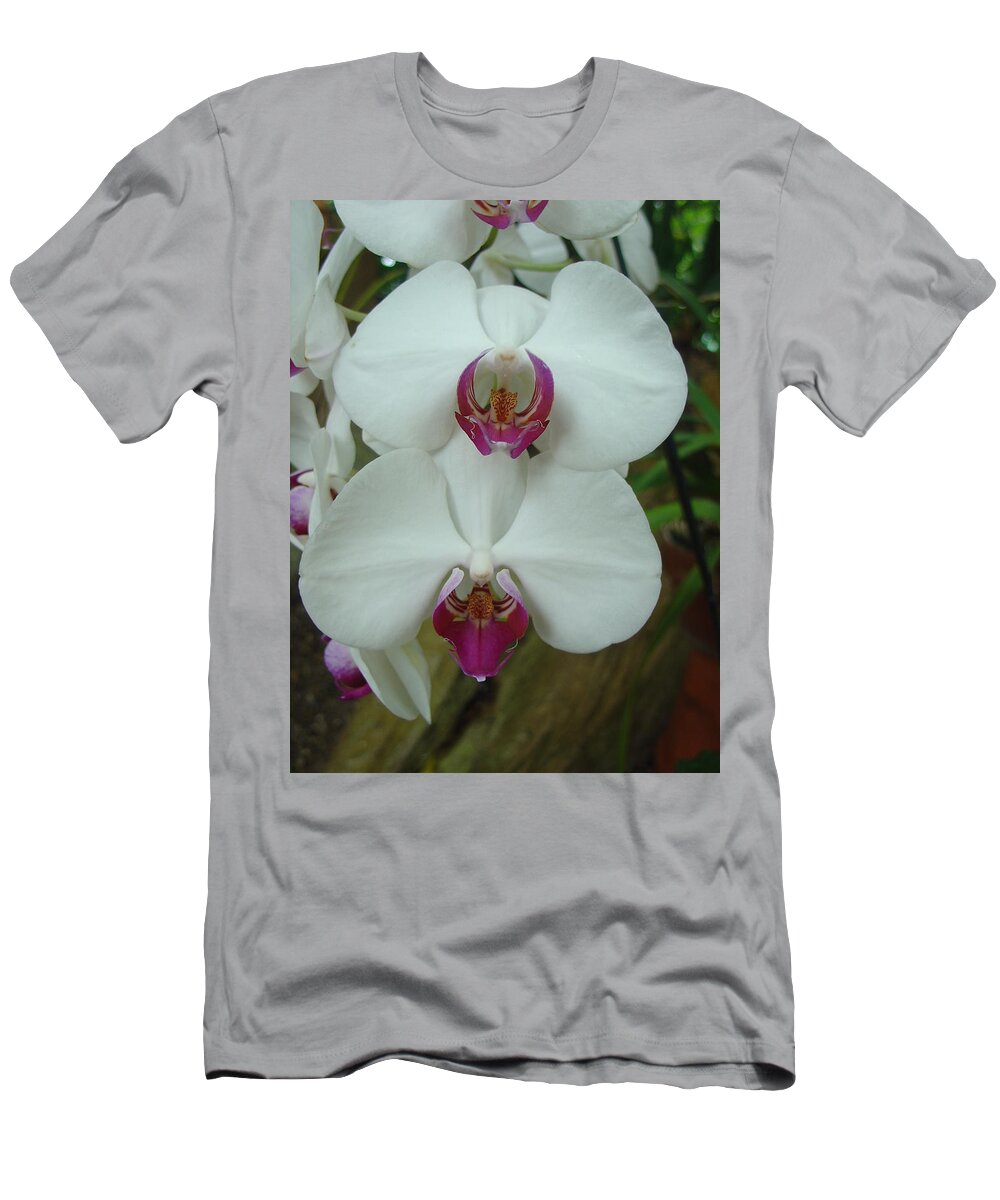 Orchid T-Shirt featuring the photograph White Orchid by Charles and Melisa Morrison