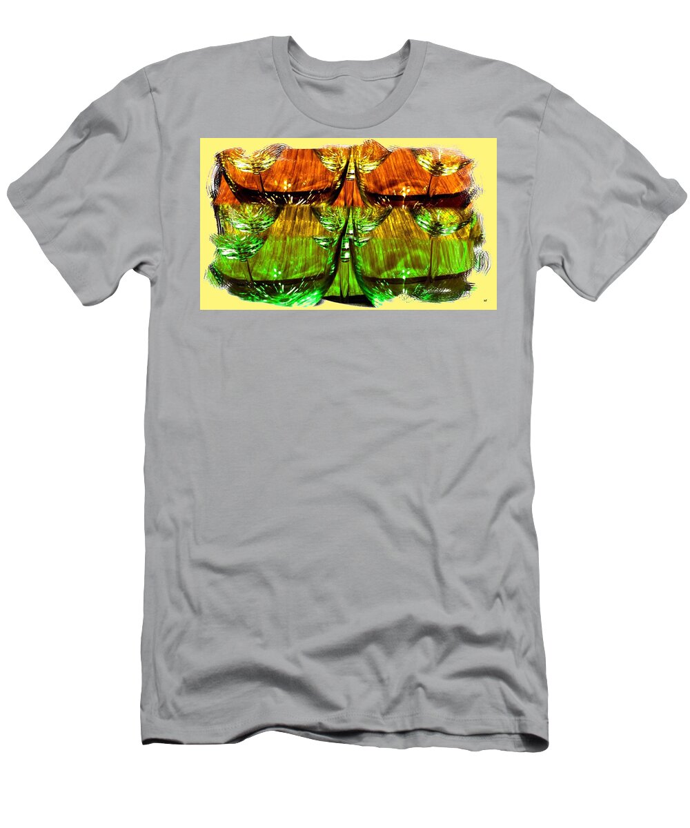Wine Glasses T-Shirt featuring the digital art Wine And Dine 2 by Will Borden