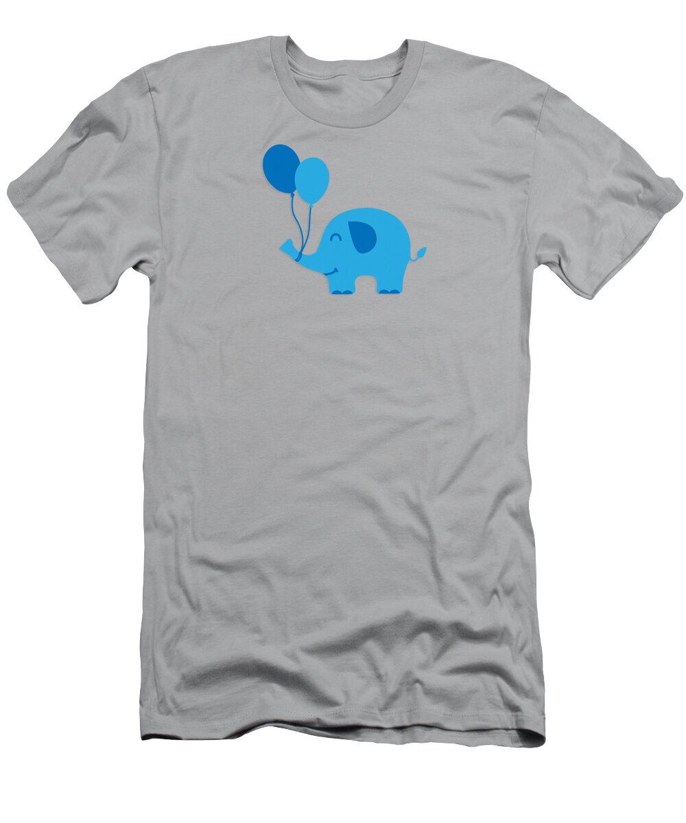Baby T-Shirt featuring the digital art Sweet Funny Baby Elephant with Balloons by Philipp Rietz