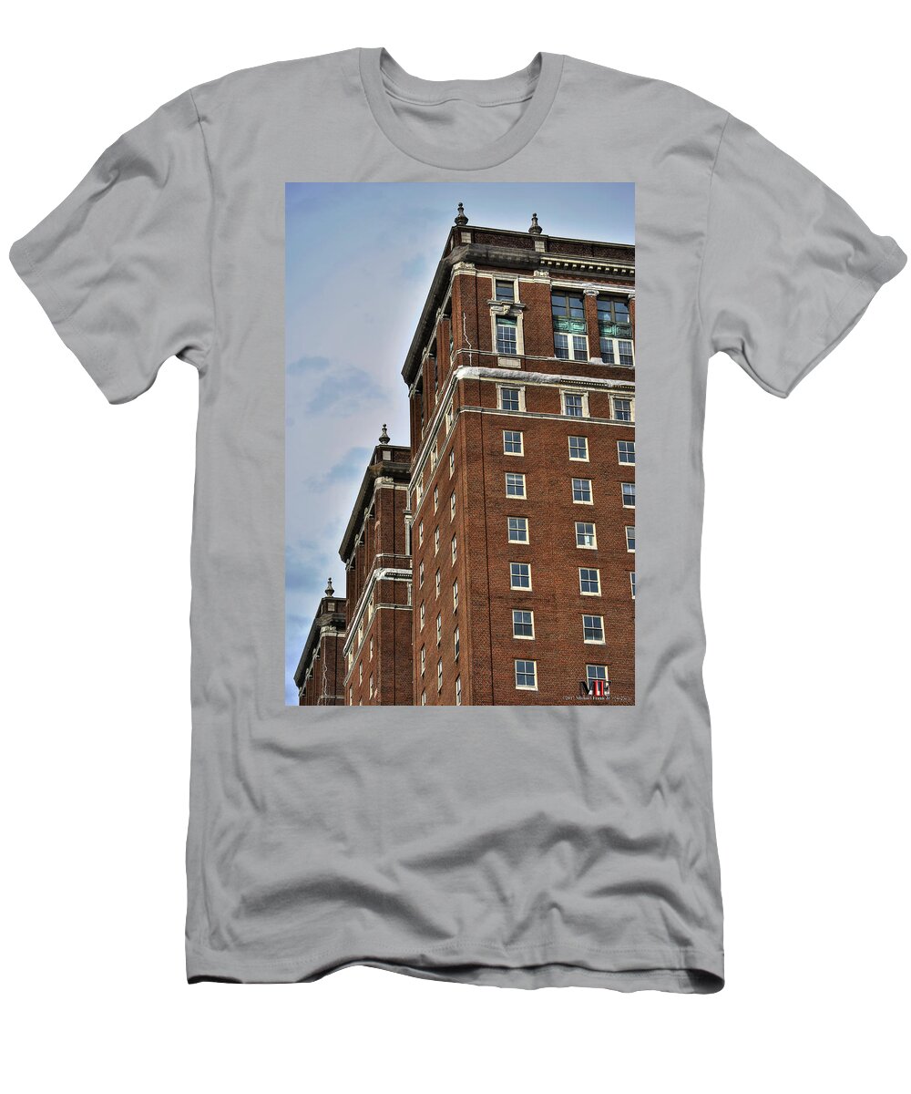 Buffalo T-Shirt featuring the photograph 01 The Statler Towers by Michael Frank Jr