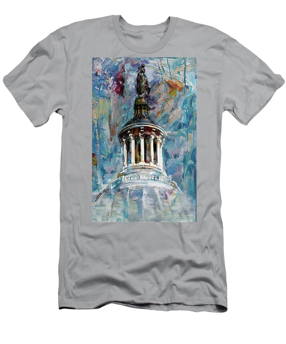 United States Capitol Dome T-Shirt featuring the painting 063 United States Capitol dome by Maryam Mughal
