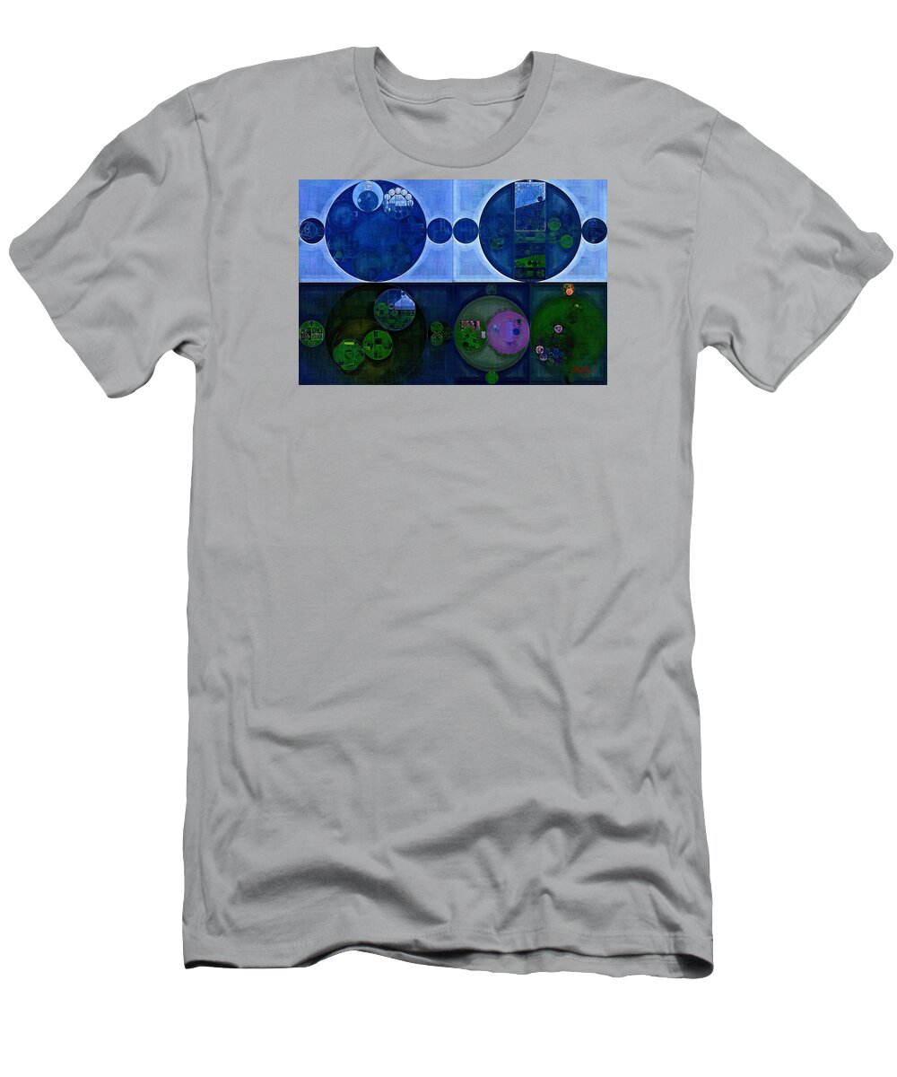 Trigon T-Shirt featuring the digital art Abstract painting - Saint patrick blue #1 by Vitaliy Gladkiy