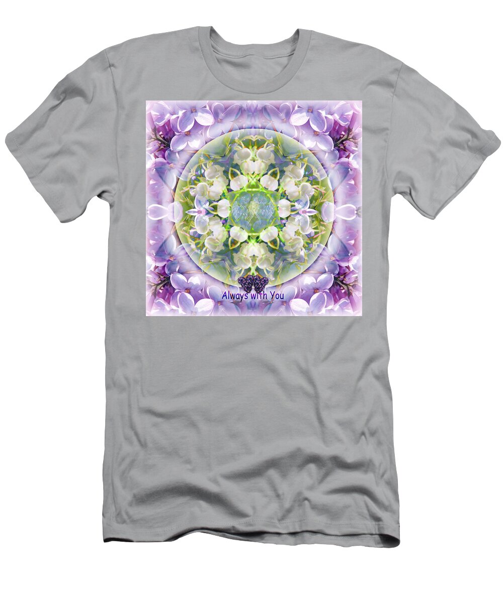 Mandala T-Shirt featuring the mixed media Always With You-2 by Alicia Kent
