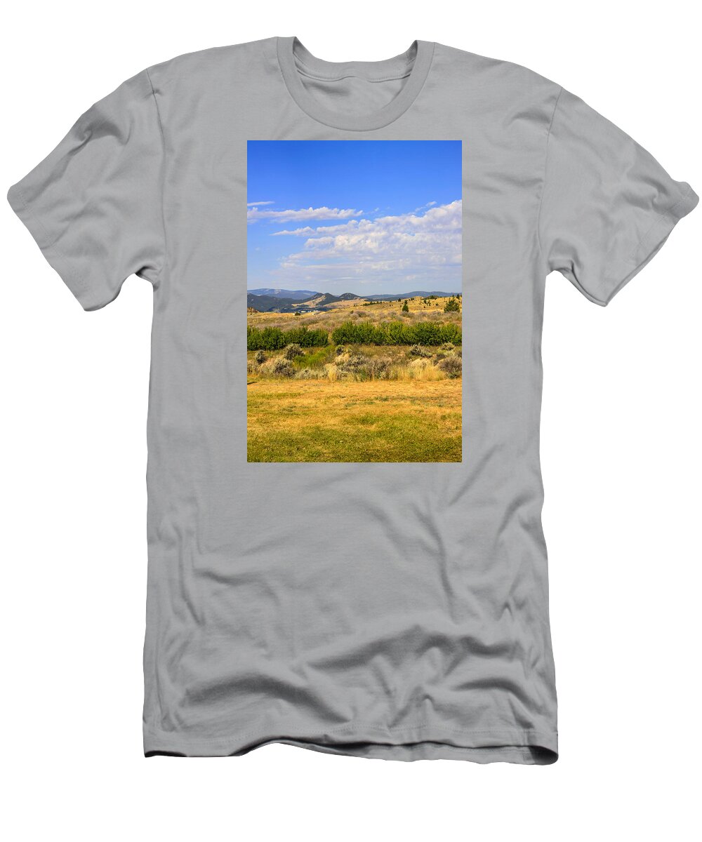Montana; Plains; Big; Sky; Country; Mt; America; Usa; North-west; State; Scenery; Backdrop; Landscape; Setting; Spectacle; Vista; View; Panorama; Scene; Setting; Terrain; Location; Outlook; Sight; Flora; Clouds; Sagebrush T-Shirt featuring the photograph Big Sky Montana #2 by Chris Smith