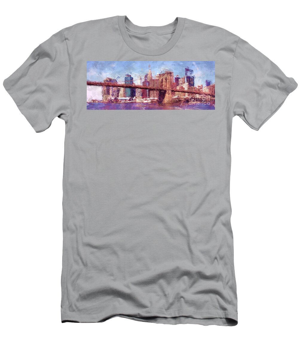Brooklyn Bridge T-Shirt featuring the photograph Brooklyn Bridge #1 by Julie Lueders 