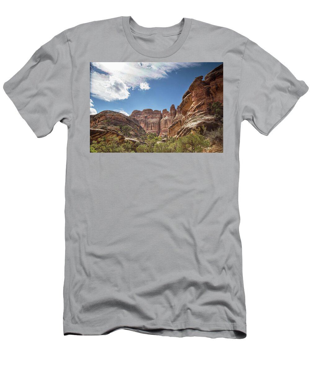 Canyonlands National Park T-Shirt featuring the photograph Chesler's clouds #1 by Kunal Mehra