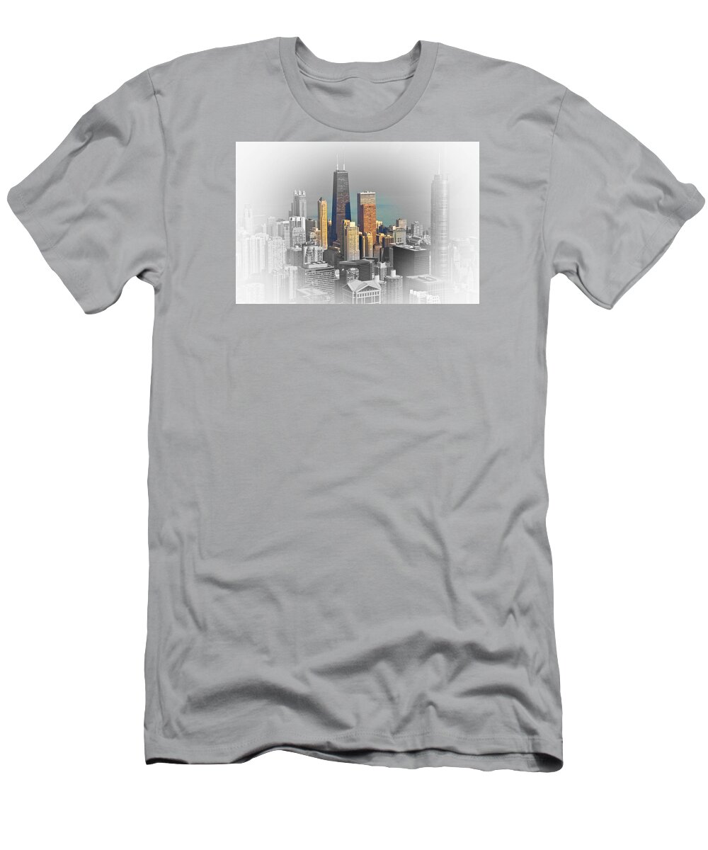 Chicago T-Shirt featuring the photograph Chicago from Above #1 by Lev Kaytsner