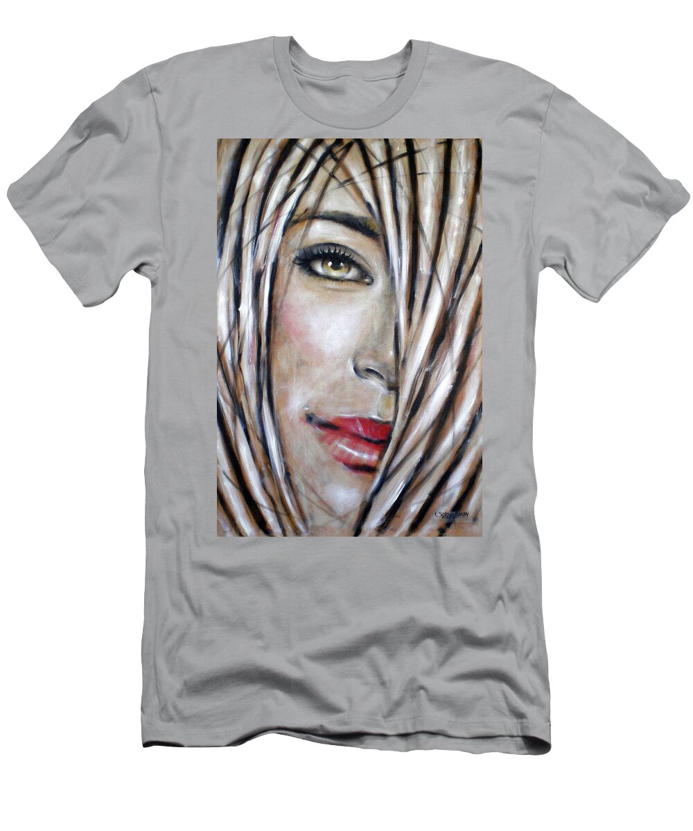 Original T-Shirt featuring the painting Dream In Amber 120809 #2 by Selena Boron