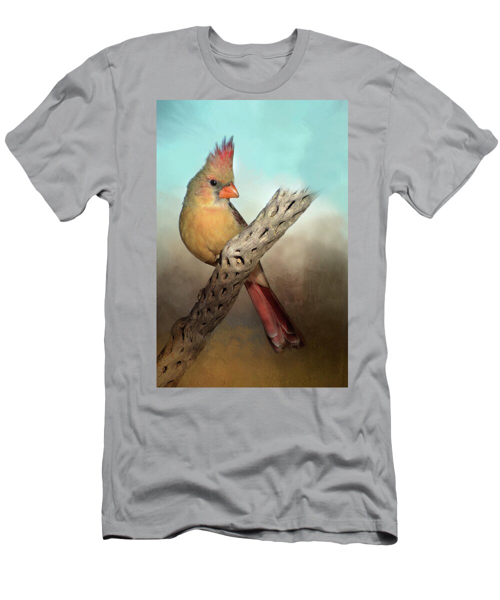 Cardinals T-Shirt featuring the photograph Female Cardinal #1 by Barbara Manis