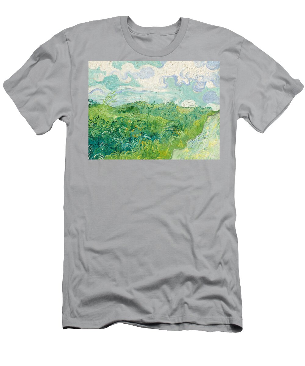 Vincent Van Gogh T-Shirt featuring the painting Green Wheat Fields - Auvers #2 by Vincent Van Gogh