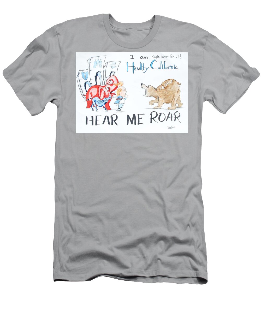 Sb 562 T-Shirt featuring the drawing Hear Me Roar #1 by Patricia Kanzler
