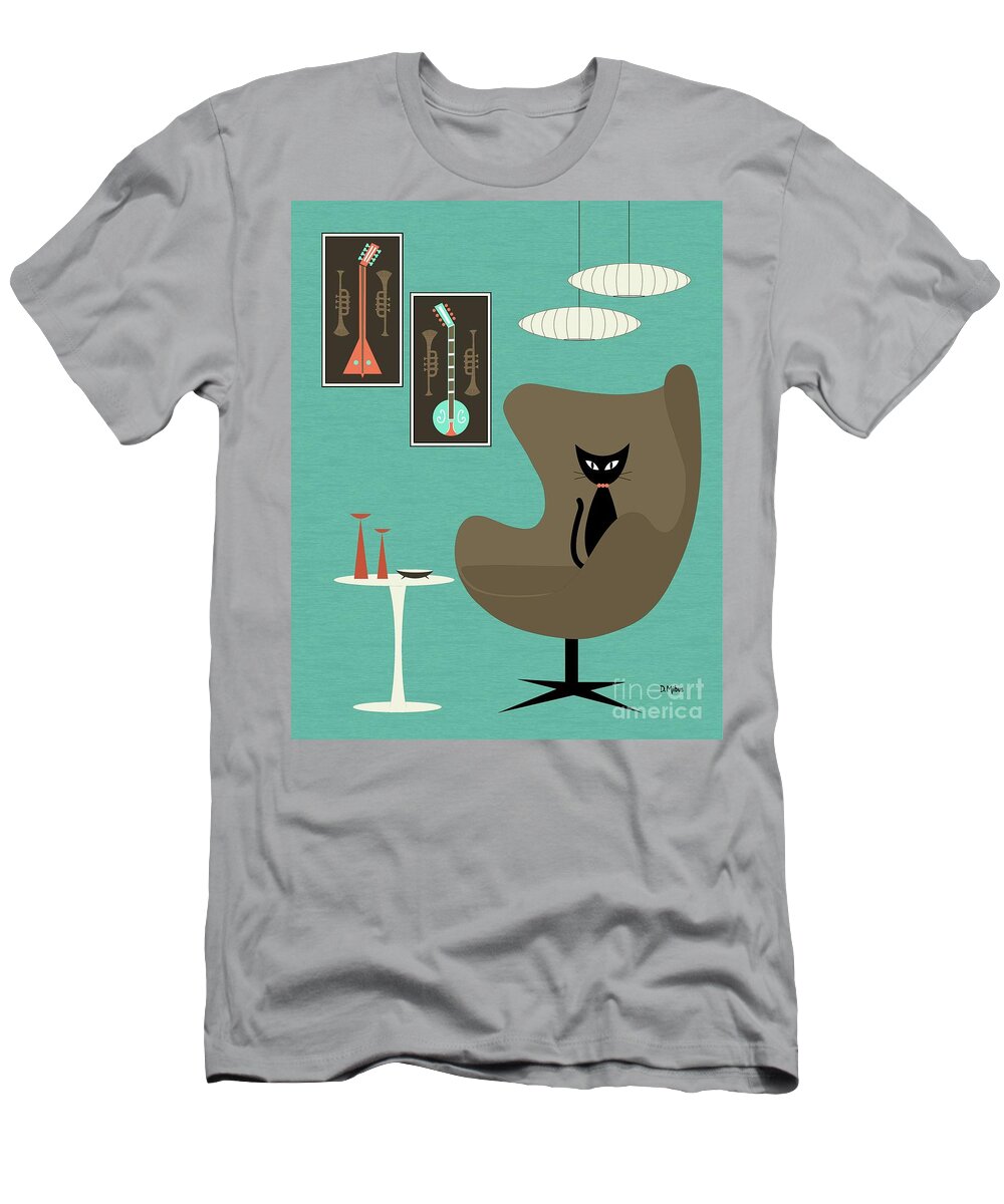 Mid Century T-Shirt featuring the digital art Mini Stringed Instruments #1 by Donna Mibus