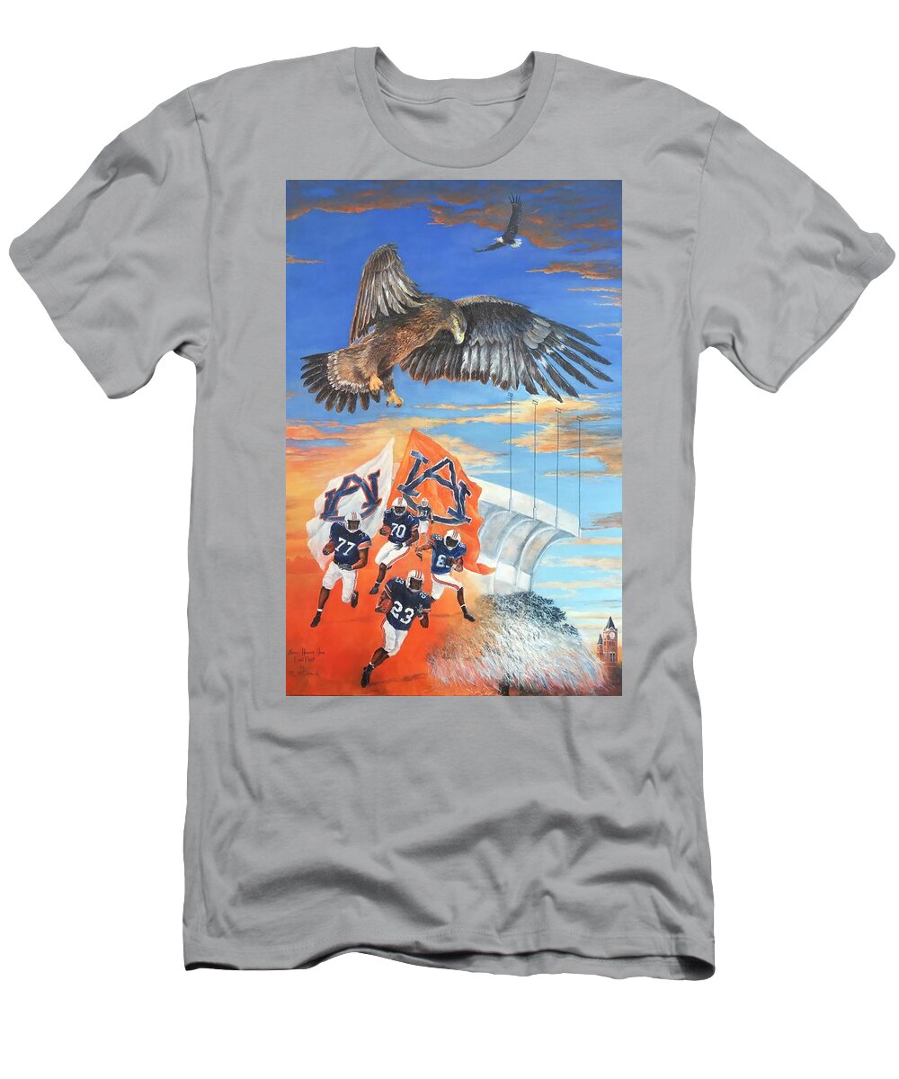 Auburn T-Shirt featuring the painting Spirits Soaring High by ML McCormick