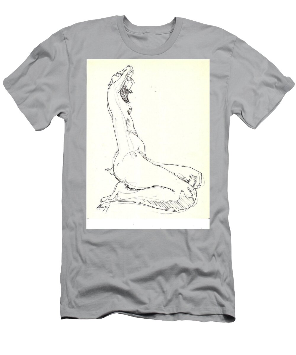  T-Shirt featuring the drawing Nude 11 by R Allen Swezey