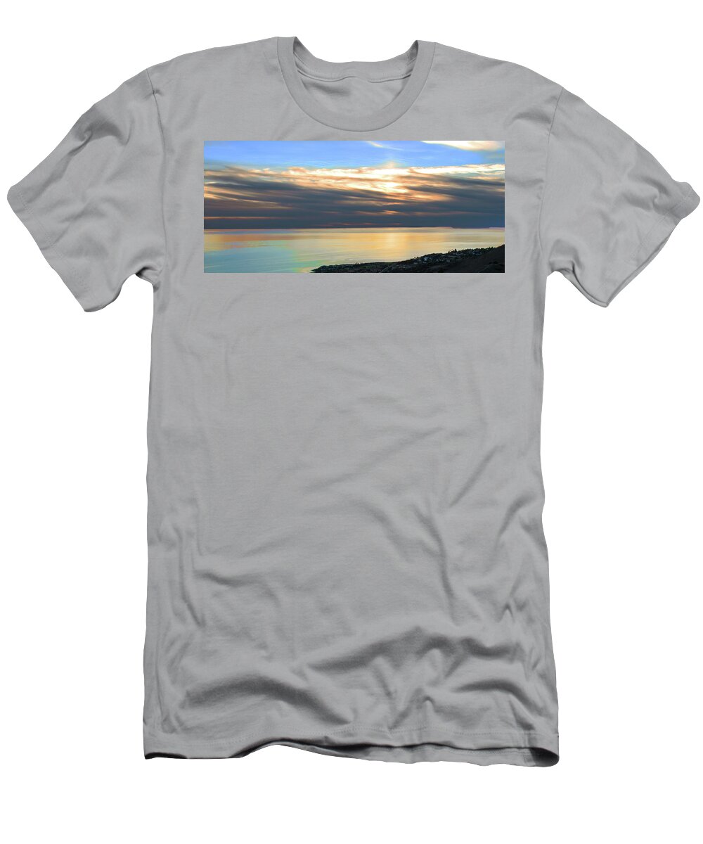 Sunset T-Shirt featuring the photograph Ominous Sunset by Ed Clark