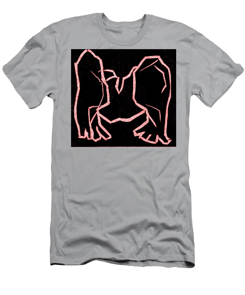 Nude T-Shirt featuring the digital art Reclining nude #1 by Edgeworth Johnstone
