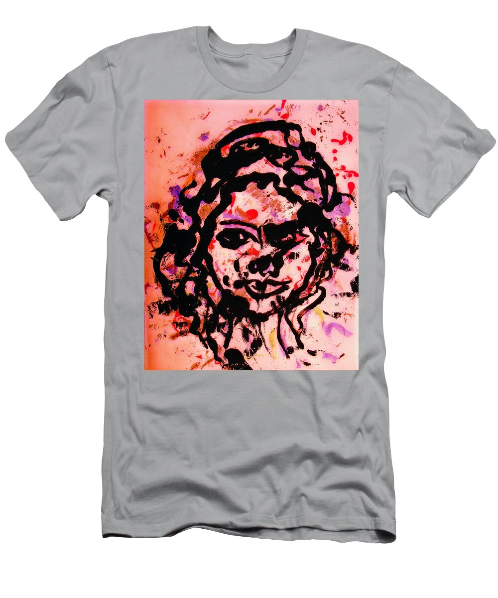 Portrait T-Shirt featuring the painting Self Portrait #1 by Natalie Holland
