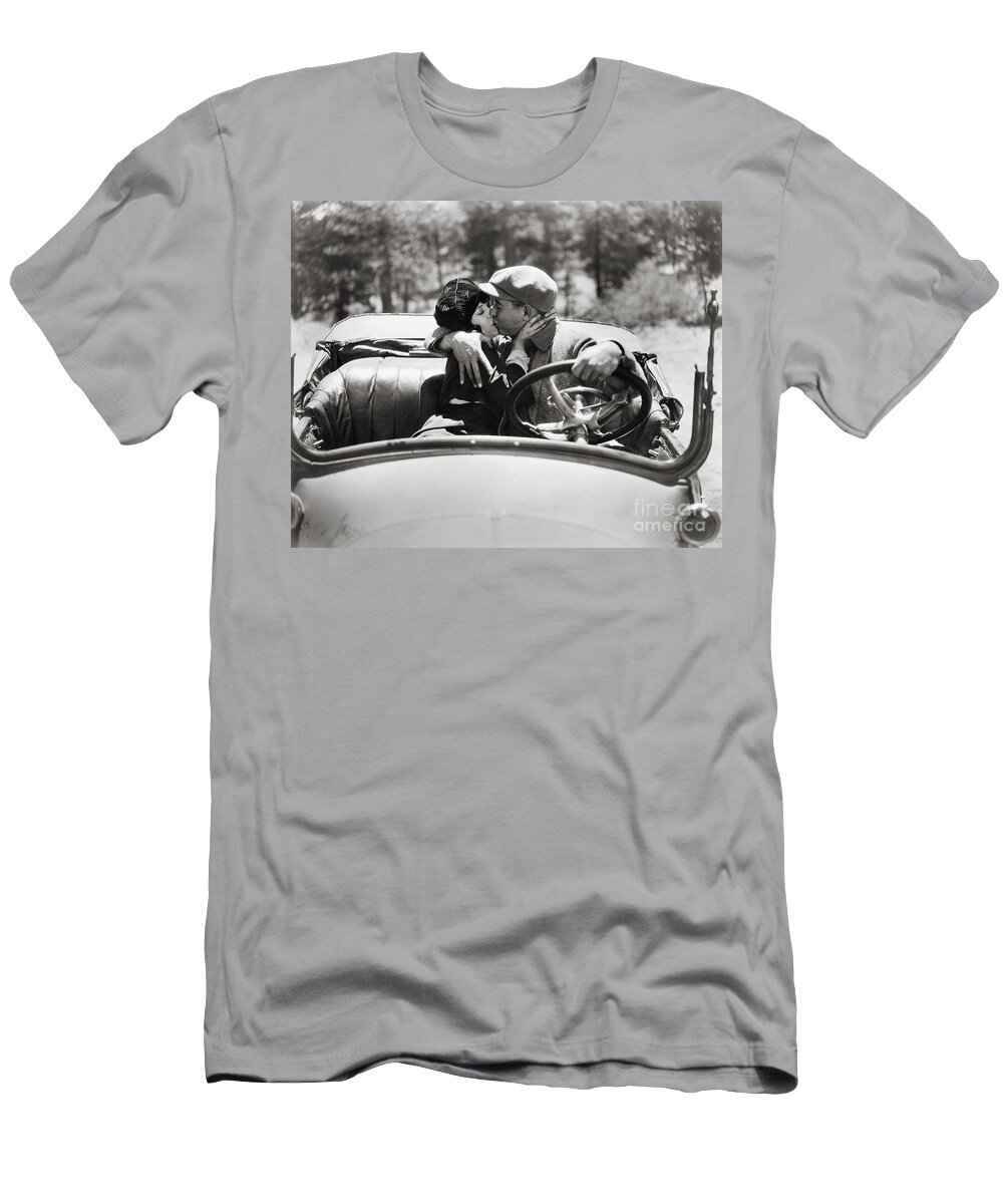 -kissing- T-Shirt featuring the photograph Silent Film Still #1 by Granger