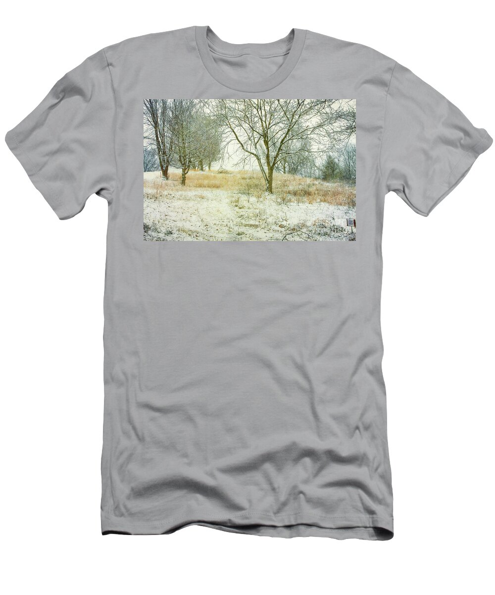 Snowy Winter Morning T-Shirt featuring the digital art Snowy Winter Morning #1 by Randy Steele