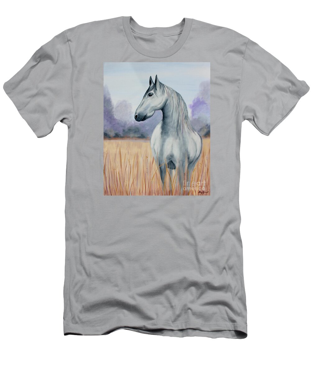 Horse T-Shirt featuring the painting Solemn Spirit #1 by Stacey Zimmerman