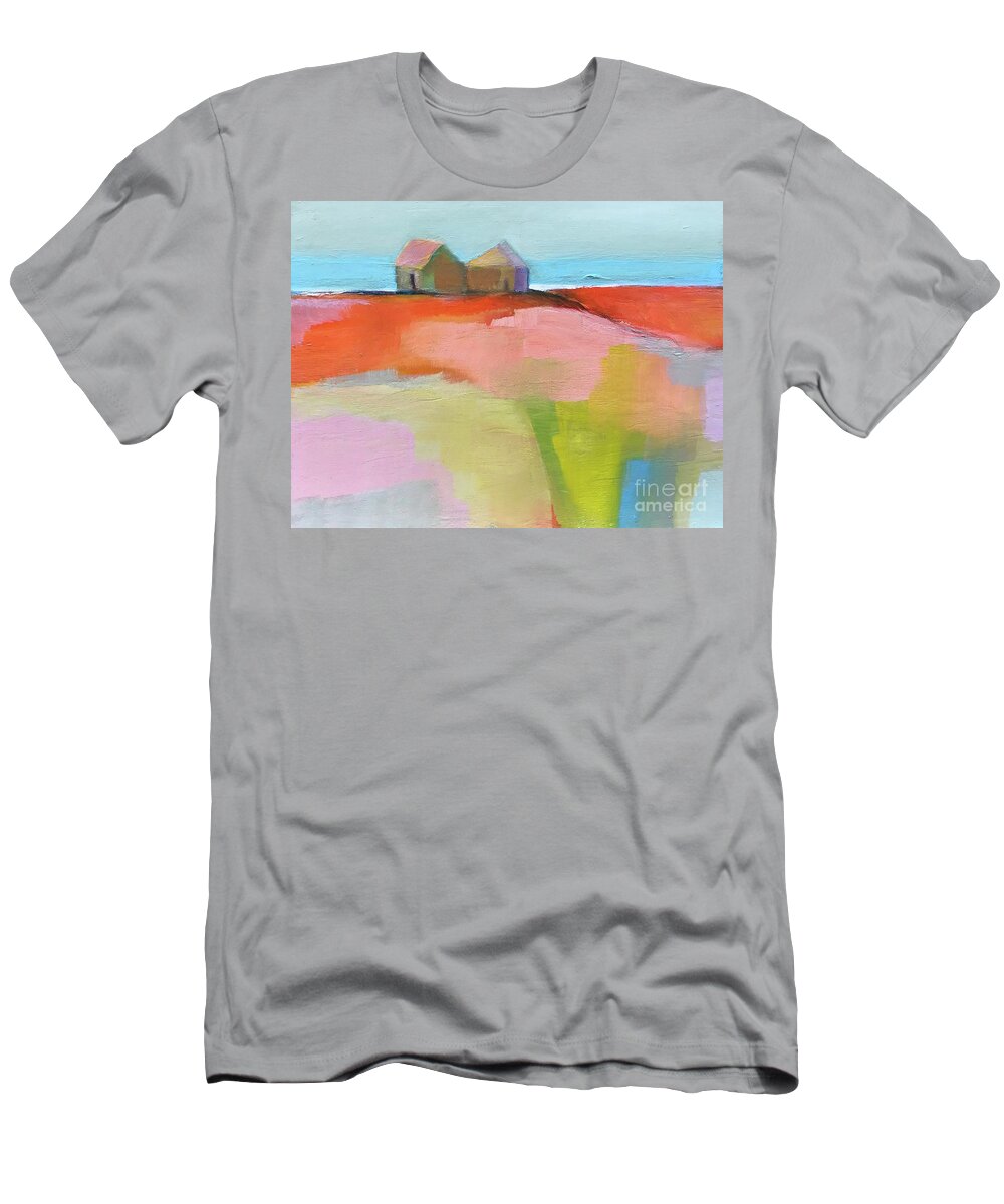 Landscape T-Shirt featuring the painting Summer Heat by Michelle Abrams