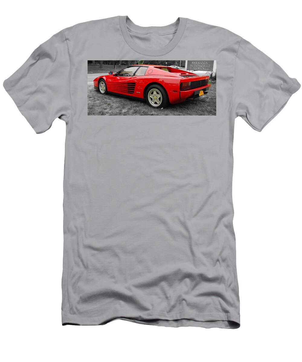 Automobiles T-Shirt featuring the photograph Testarossa #2 by John Schneider
