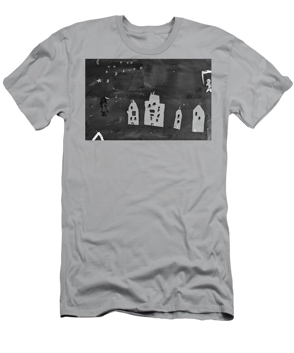  T-Shirt featuring the painting The Big City by Abigail White
