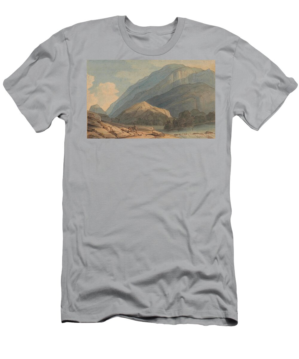 Francis Towne - The Entrance Into Borrowdale T-Shirt featuring the painting The Entrance into Borrowdale by MotionAge Designs
