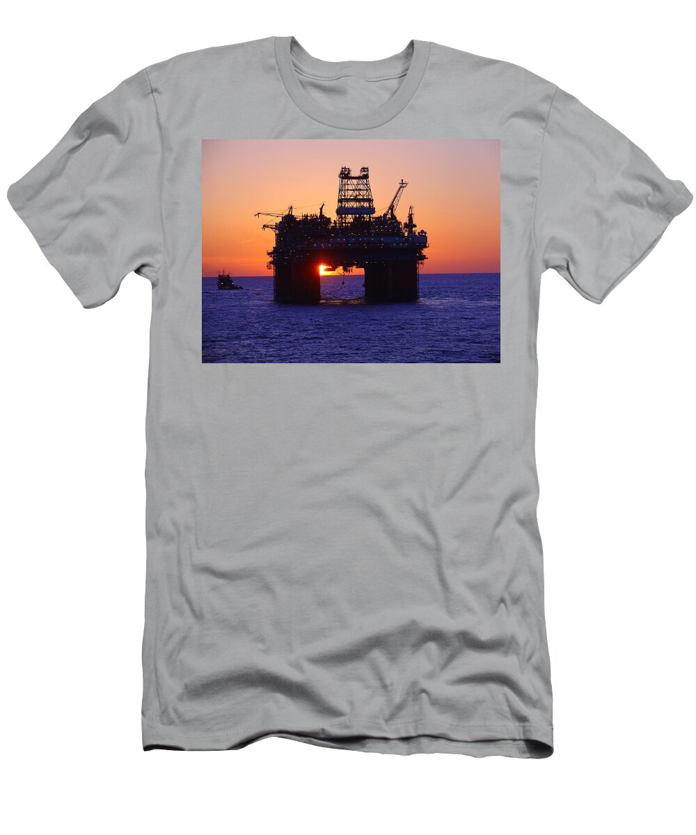 Thunder Horse T-Shirt featuring the photograph Thunder Horse at Sunset by Charles and Melisa Morrison