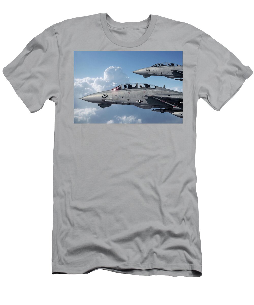 F-14 Tomcat T-Shirt featuring the digital art Top Guns #1 by Airpower Art