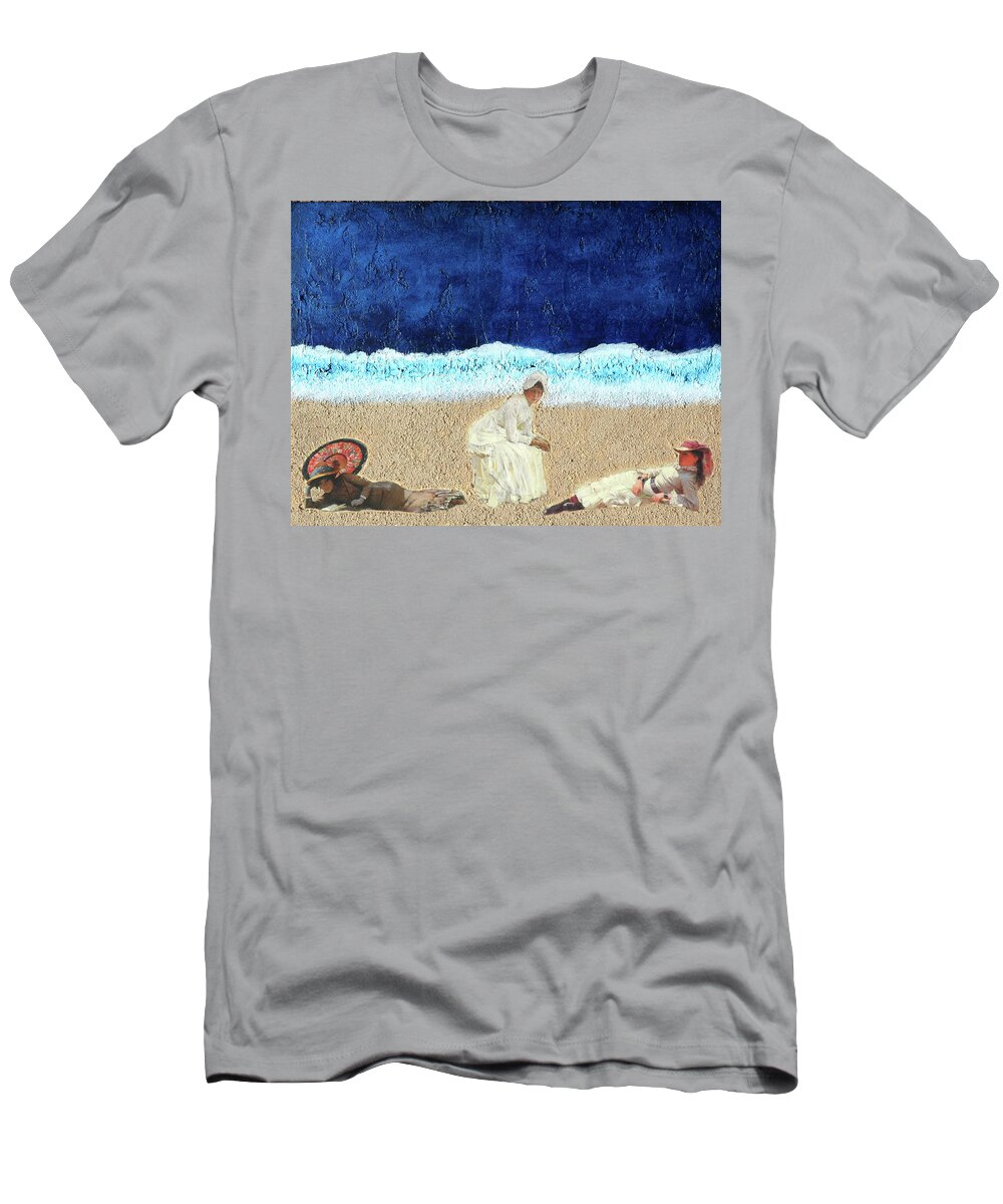 19th Century Figures T-Shirt featuring the mixed media Totally Oblivious #2 by Rein Nomm