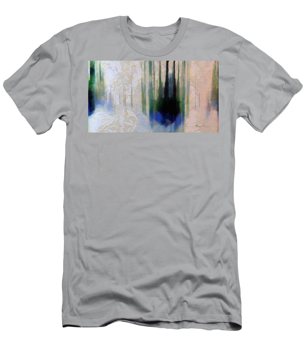 Trees T-Shirt featuring the painting Trees #1 by Lelia DeMello